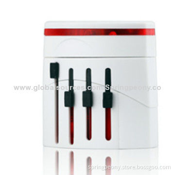 Universal Travel Power Plugs with 110-250V AC Input, CE, FCC, RoHS, SGS Marks